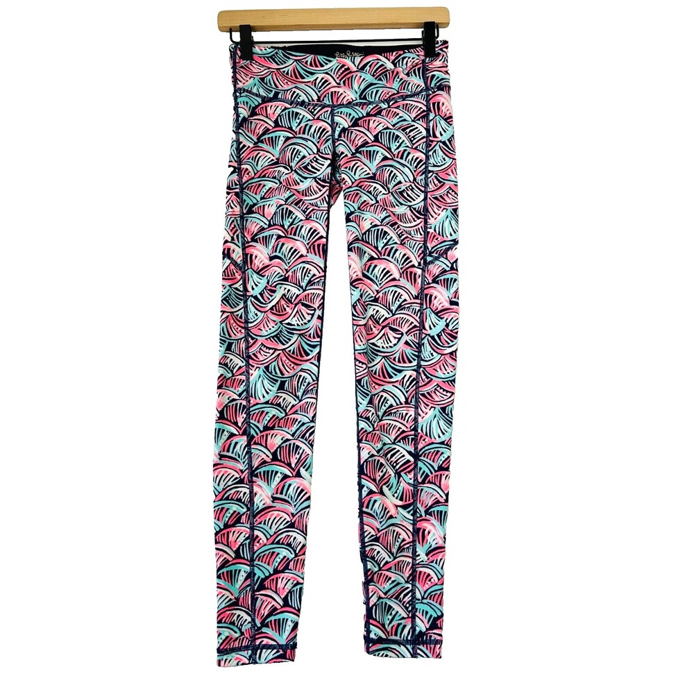 Lilly Pulitzer Leggings Size XS Weekender Pink Seashell Capri Gym Pant